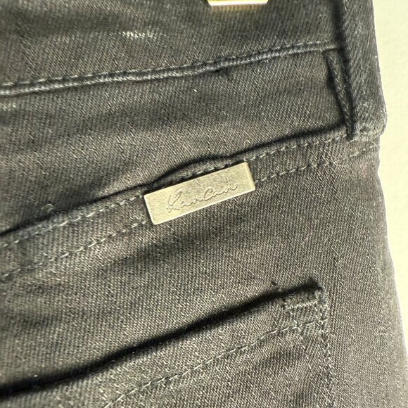 Kancan Flare Jeans High Rise Distressed Black Size 27 Petite - Picture 11 of 12
